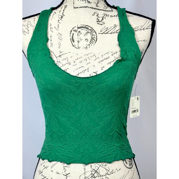 Free People Here For You Cami Lettuce Edges Hem Ivy League M/L - Picture 4 of 12